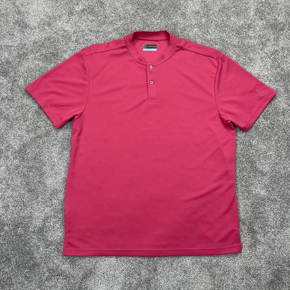 PGA Tour Henley Golf T Shirt Mens XL Pink Short Sleeve Dry Fit Athletic Casual