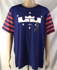 The Nike Tee Athletic Cut Dri Fit Men’s XXL USA Stars Stripes Red Blue JerseyNWT