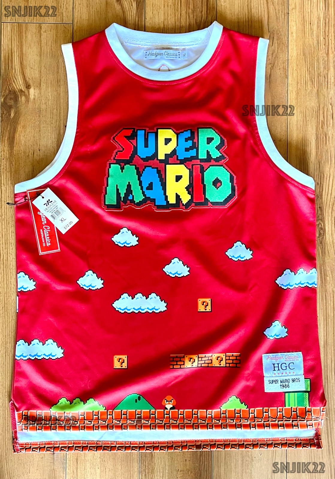 SUPER MARIO - Basketball Jersey - Headgear Classics - YOUTH XL - NEW w/ Tags gallery