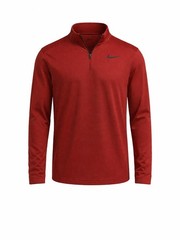 Nike Dri-FIT Red 1/4 Zip Mock Neck Pullover Long Sleeve XL Polyester Men’s
