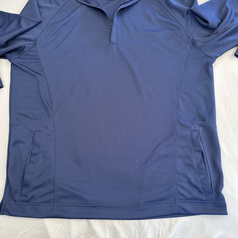 Black Clover Shirt Mens Large Dark Navy 1/4 Zip Mock Neck Golf Stretch Pockets gallery