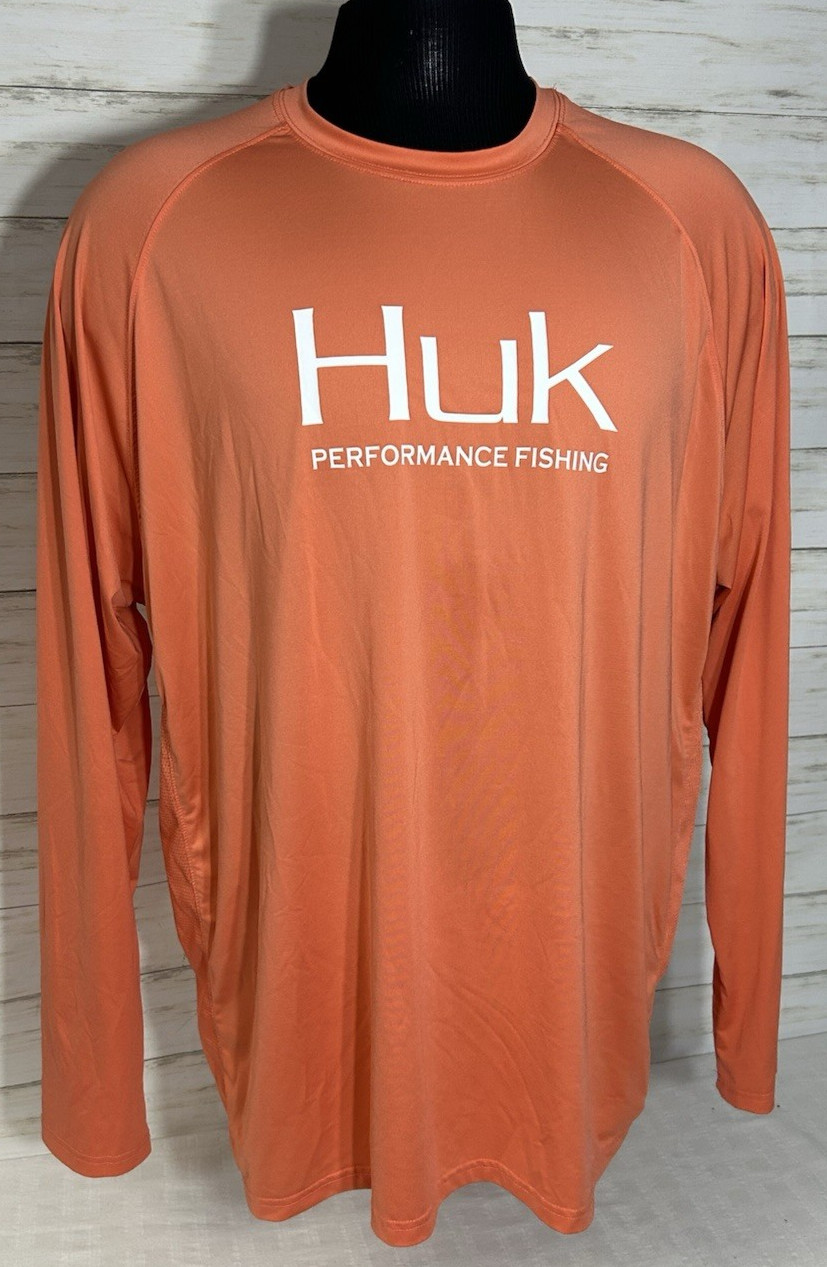 MINTY! Huk Men’s Fishing 2XL FLARE DOUBLE HEADER LS Sun Shirt UPF Performance gallery