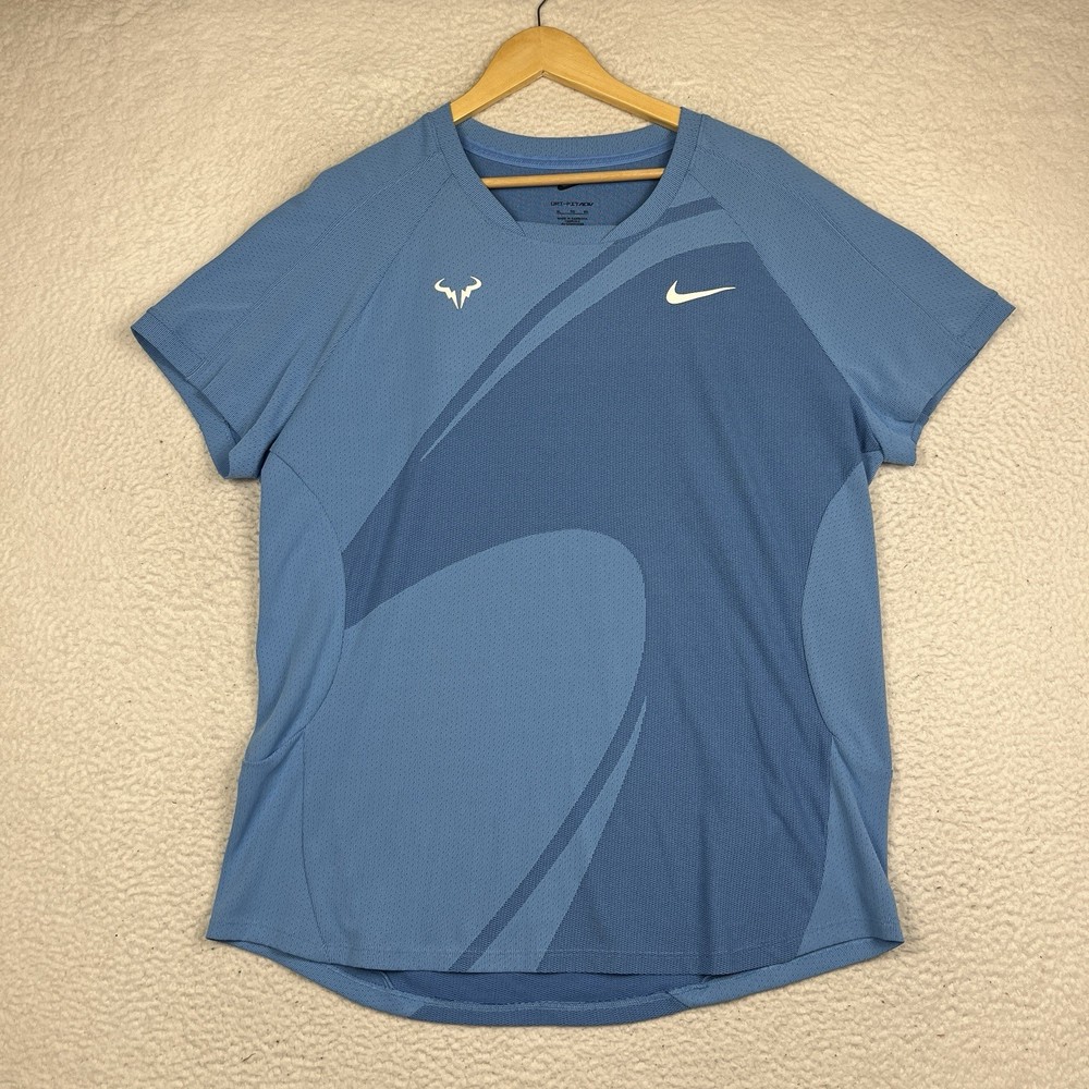 Nike Shirt Mens XL Dri-Fit ADV Tennis Rafa Nadal Blue 90s DV2877-412