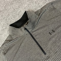 Under Armour Quarter Zip Men’s 2XL 1/4 Gray Athletic Gym Striped Pullover