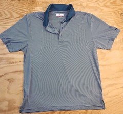 Grand Slam Performance Striped Golf Polo Shirt Mens Large Lightweight Polyester