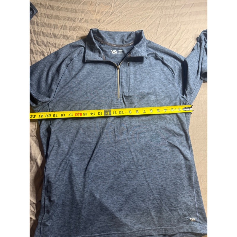 VRST Mens Quarter Zip Pullover Blue Heather Athletic Training Top Large RN104141 gallery