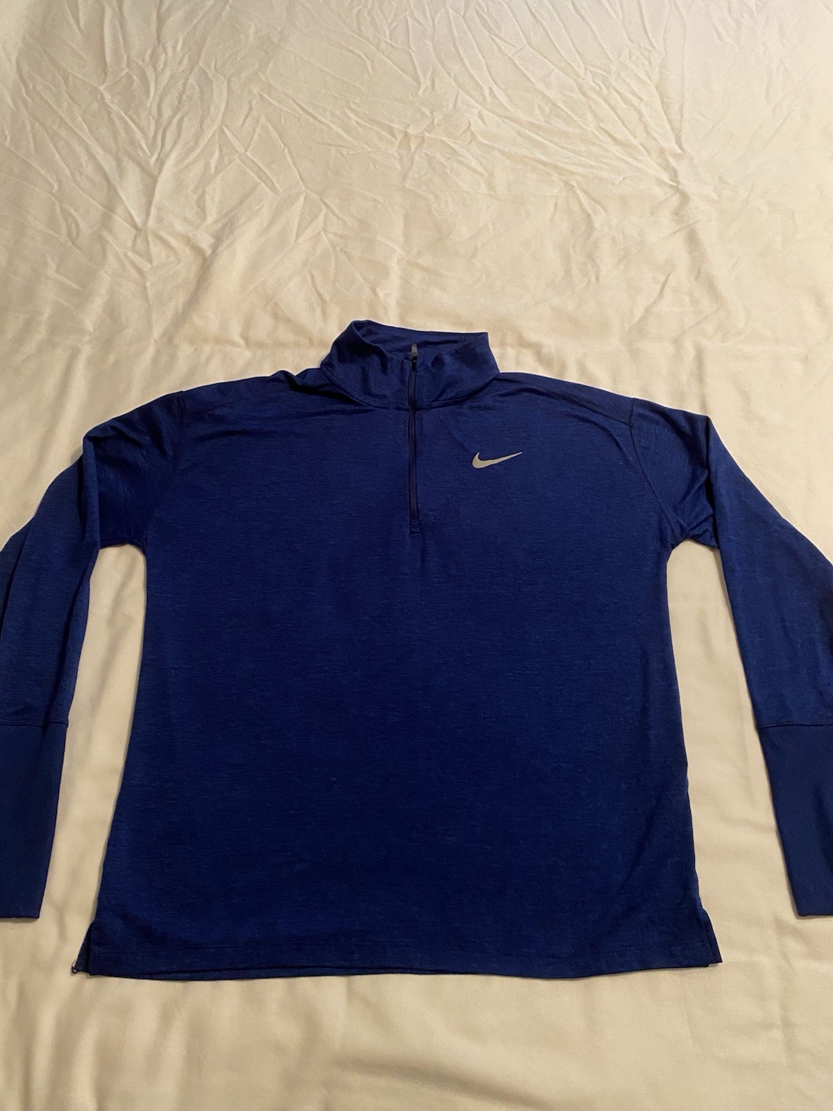 Nike Dri-FIT Men’s 1/4 Zip Long Sleeve Running Pullover Top Blue Size M gallery