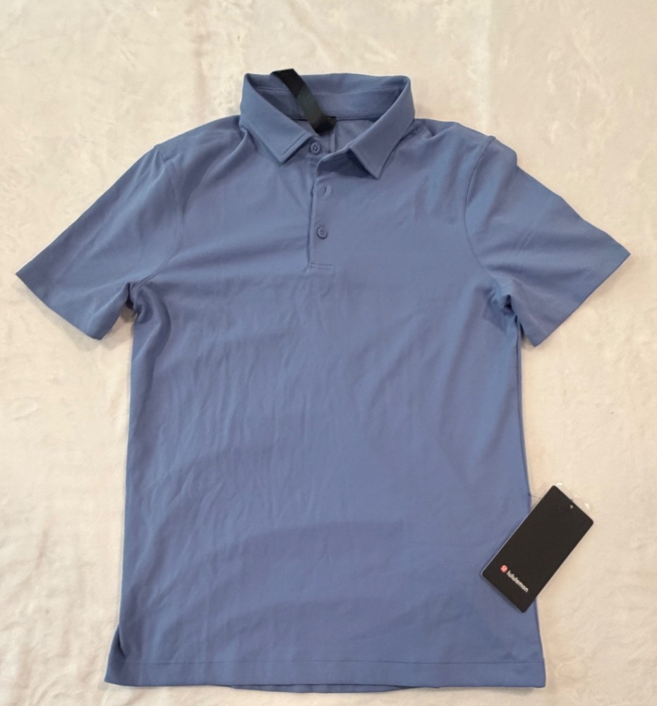 Lululemon Mens ShowZero SlimFit Polo Shirt Sz Small PREB Blue