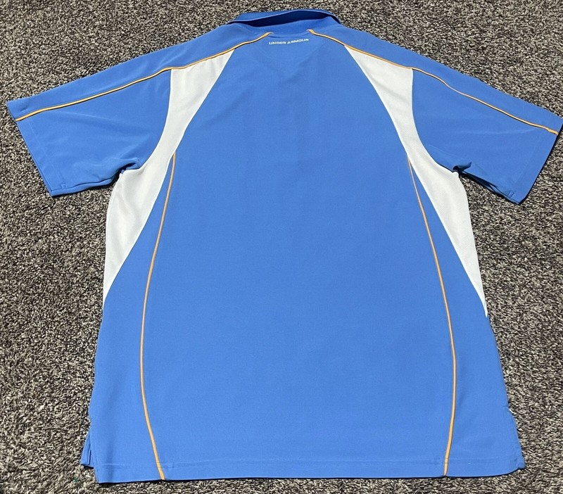 Under Armour Mens Large UCLA Colors Polo Shirt Short Sleeve Blue White Orange gallery