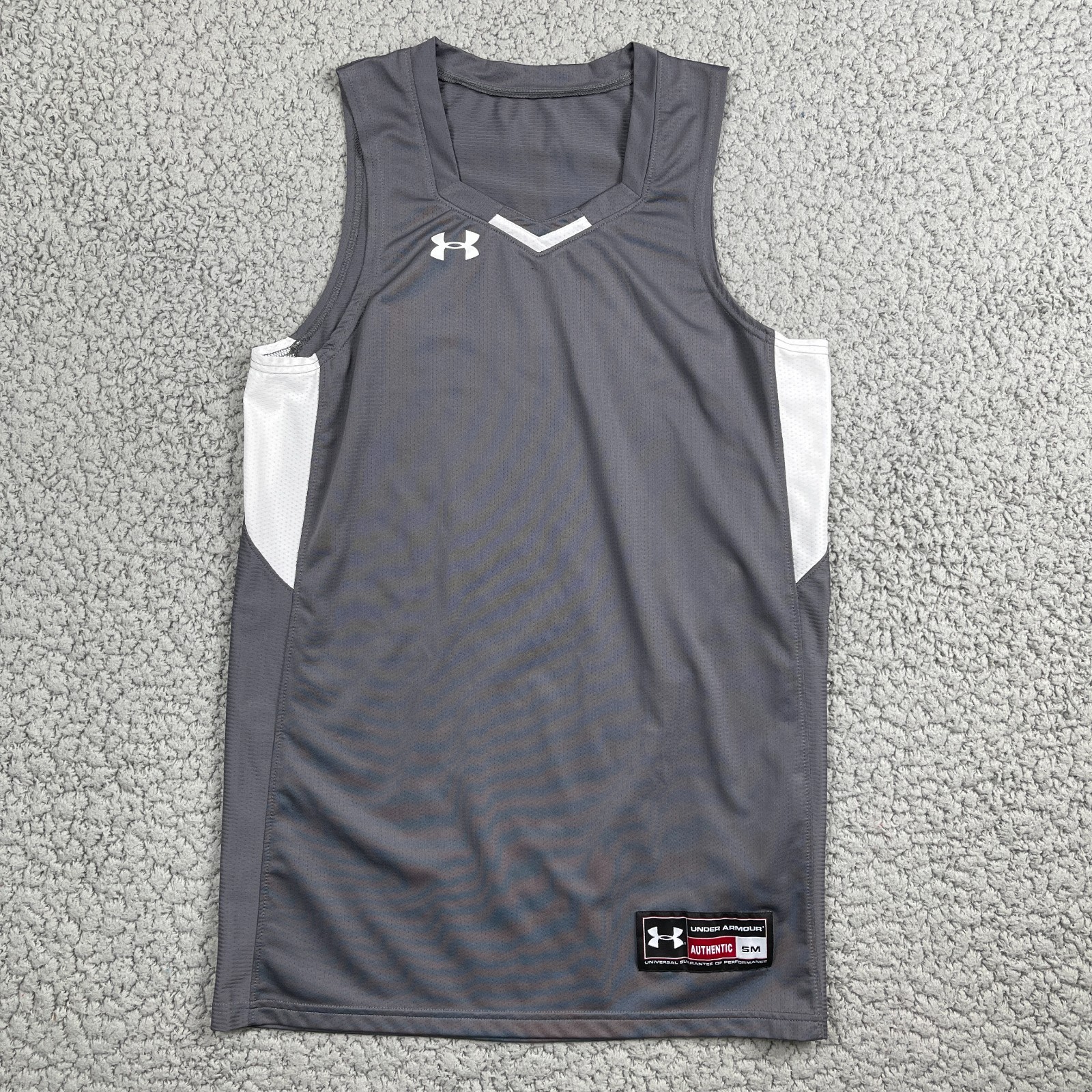 Under Armour Practice Basketball Jersey Mesh Tank Top Mens Small Gray gallery