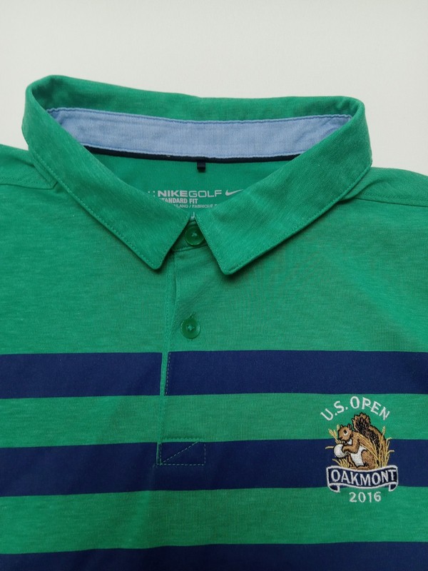 2016 U.S. Open Oakmont Nike Golf Polo Shirt Dri Fit Mens XXL Green Short Sleeve gallery