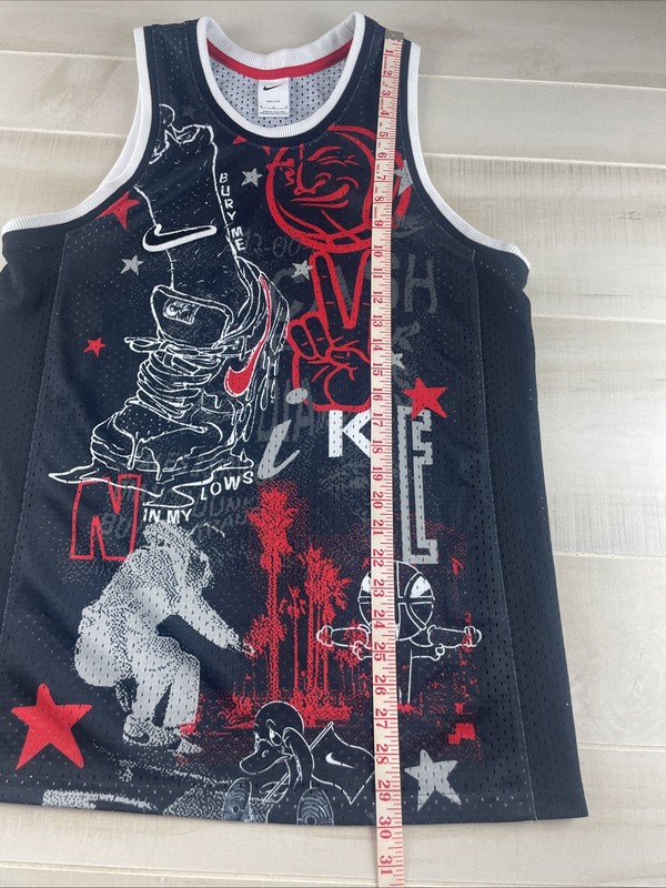 Nike Basketball Jersey Tank Stories Black Red Dri Fit Men's Size M gallery