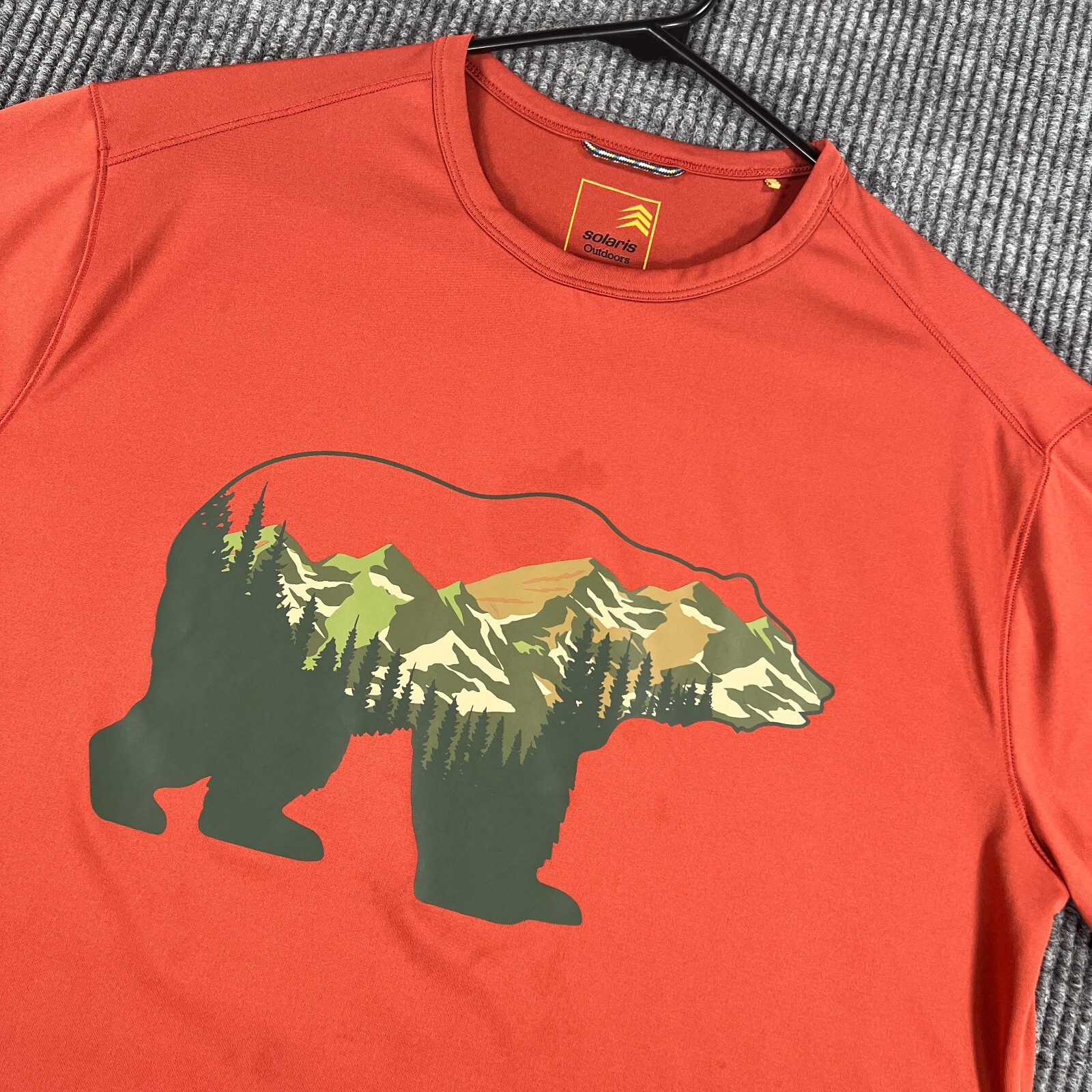 Solaris Shirt Mens Medium Orange Short Sleeve Bear Mountains Outdoor Hiking gallery