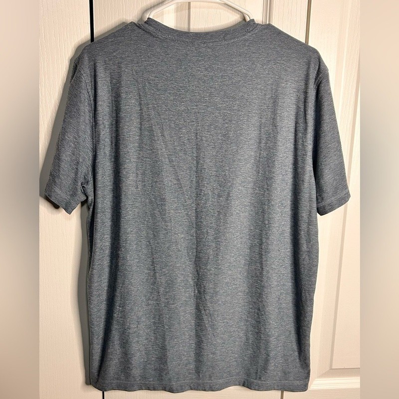 Vuori Strato Tech Tee Shirt Mens L Soft Stretch Athletic V126 Heathered Blue Gym gallery