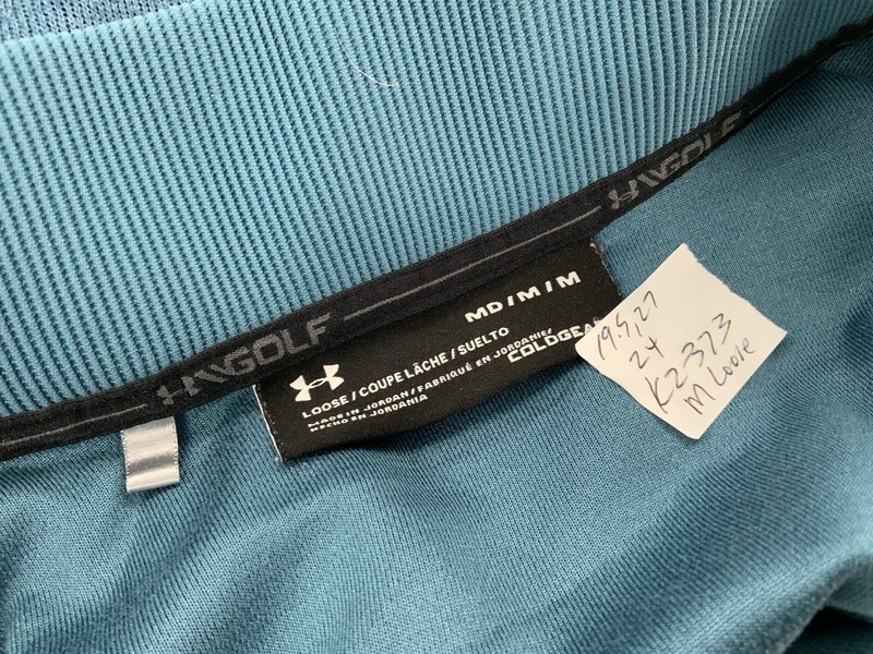 Under Armour Golf Pullover M Men Bright Blue 1/4 Snap Poly Loose YGI K2-373 gallery
