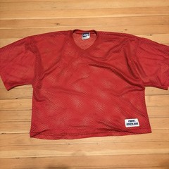 Vintage 90s 80s Bike Mesh football Jersey Mens XL red cropped nylon made in USA