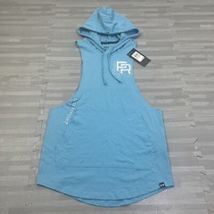 Under Armour Project Rock Sleeveless Hoodie Shirt Mens Small Glacier Blue $50