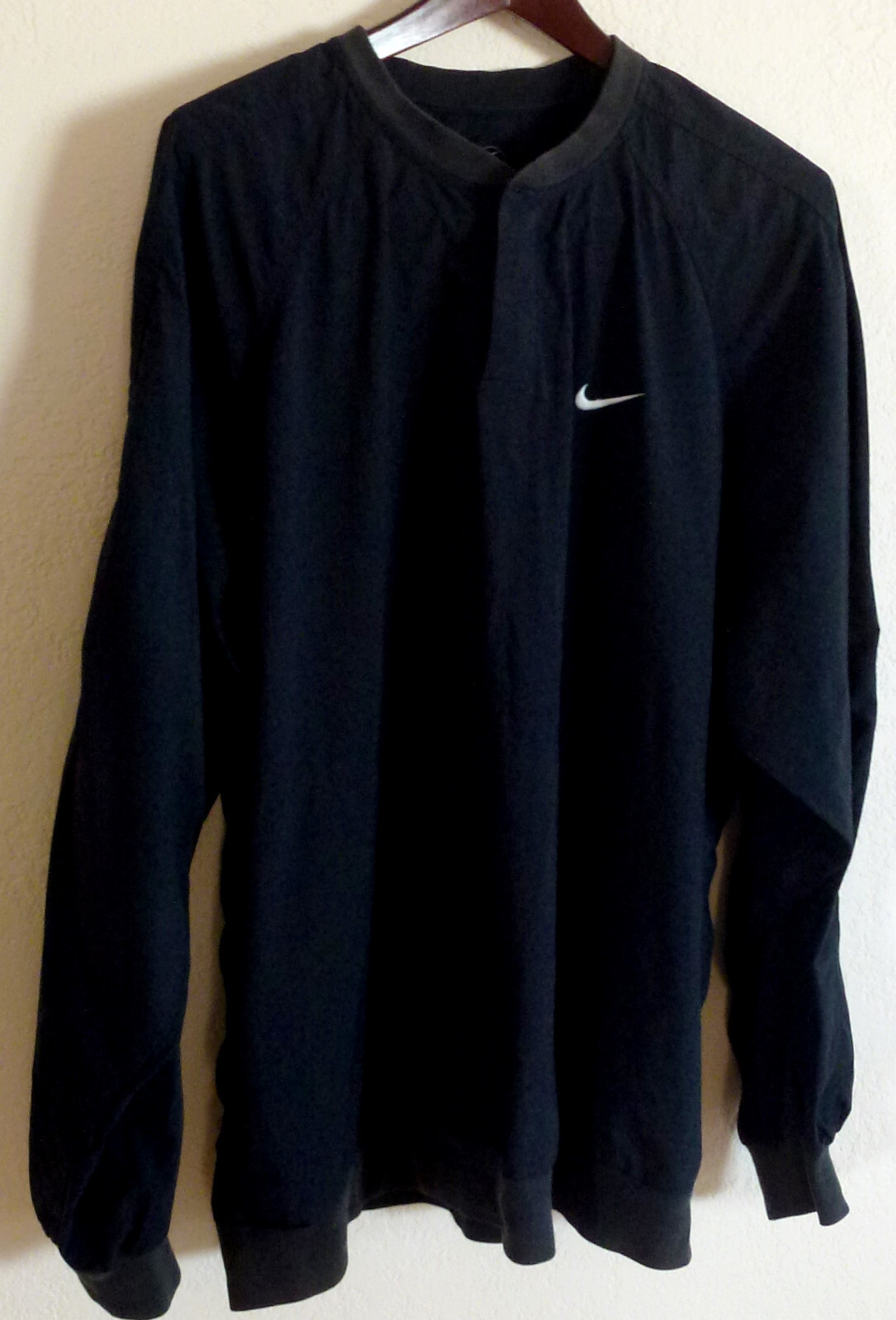 NIKE Men's 2 Snap Black Pullover Windbreaker XL 100% Nylon Body Sri Lanka gallery