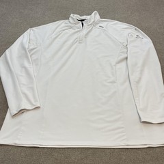 UNRL Pullover Shirt Mens 2XL White Quarter Zip Long Sleeve Athletic Nations Logo