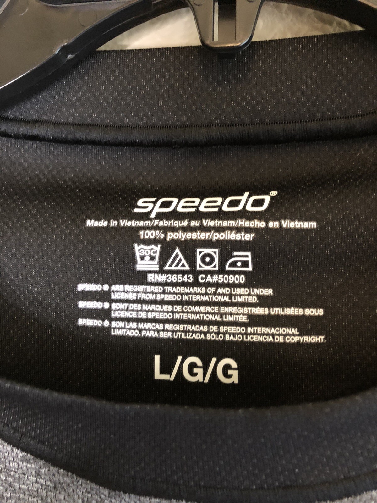 Speedo Men's Large Performance / Running Shirt Gray & Black gallery