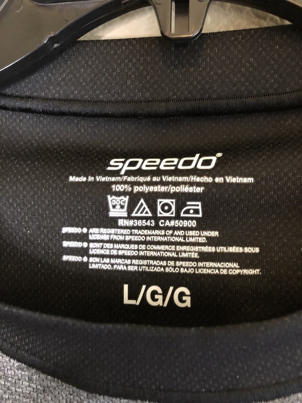 Speedo Men's Large Performance / Running Shirt Gray & Black gallery