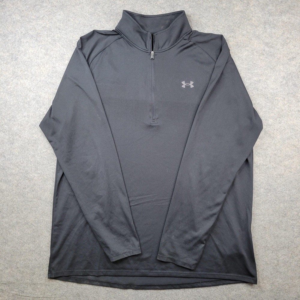 Under Armour Pullover Mens 2XLT Black Loose 1/4 Zip Long Sleeve Athletic Top Gym
