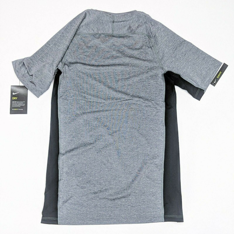 Nike Short-Sleeve Base Layer Grey/Black T Shirt Men's Slim Fit CJ4817-068 gallery