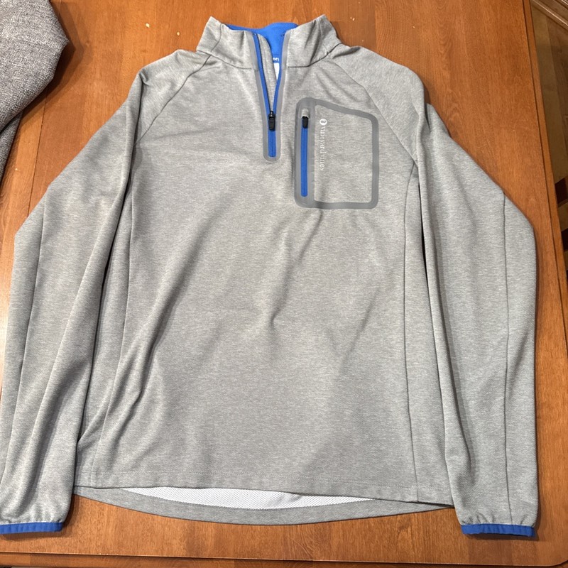 Vineyard Vines Performance 1/4 Zip Mens Medium Gray w Blue Accents Pullover gallery