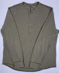 LULULEMON Long Sleeve Henley Shirt Men’s XXL Olive Green Stetch Performance