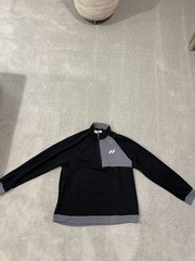 PURE HOCKEY Men’s XL 1/4 Zip Mock Neck Long Sleeve Pullover Black/Gray