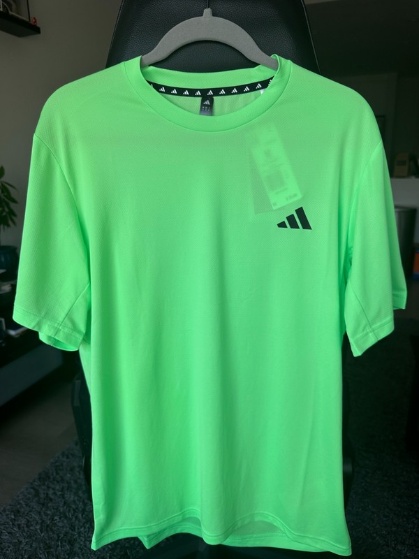 Men's adidas Train Essentials Training Tee - lime burst / black gallery