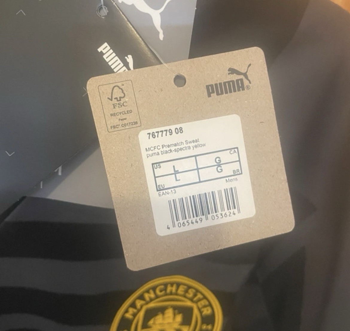 Puma Men's Manchester City Pre-Match Football Sweatshirt DryCell New Size L gallery