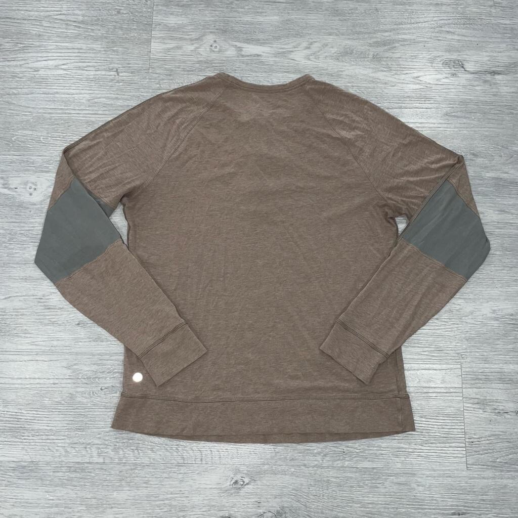 Lululemon Men L? Synth Long Sleeve Heathered Soft Earth Henley Pullover Stretchy gallery