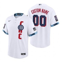 Custom Nike MLB 2021 Chicago Cubs All Star Game A.C. Stitched White Jersey
