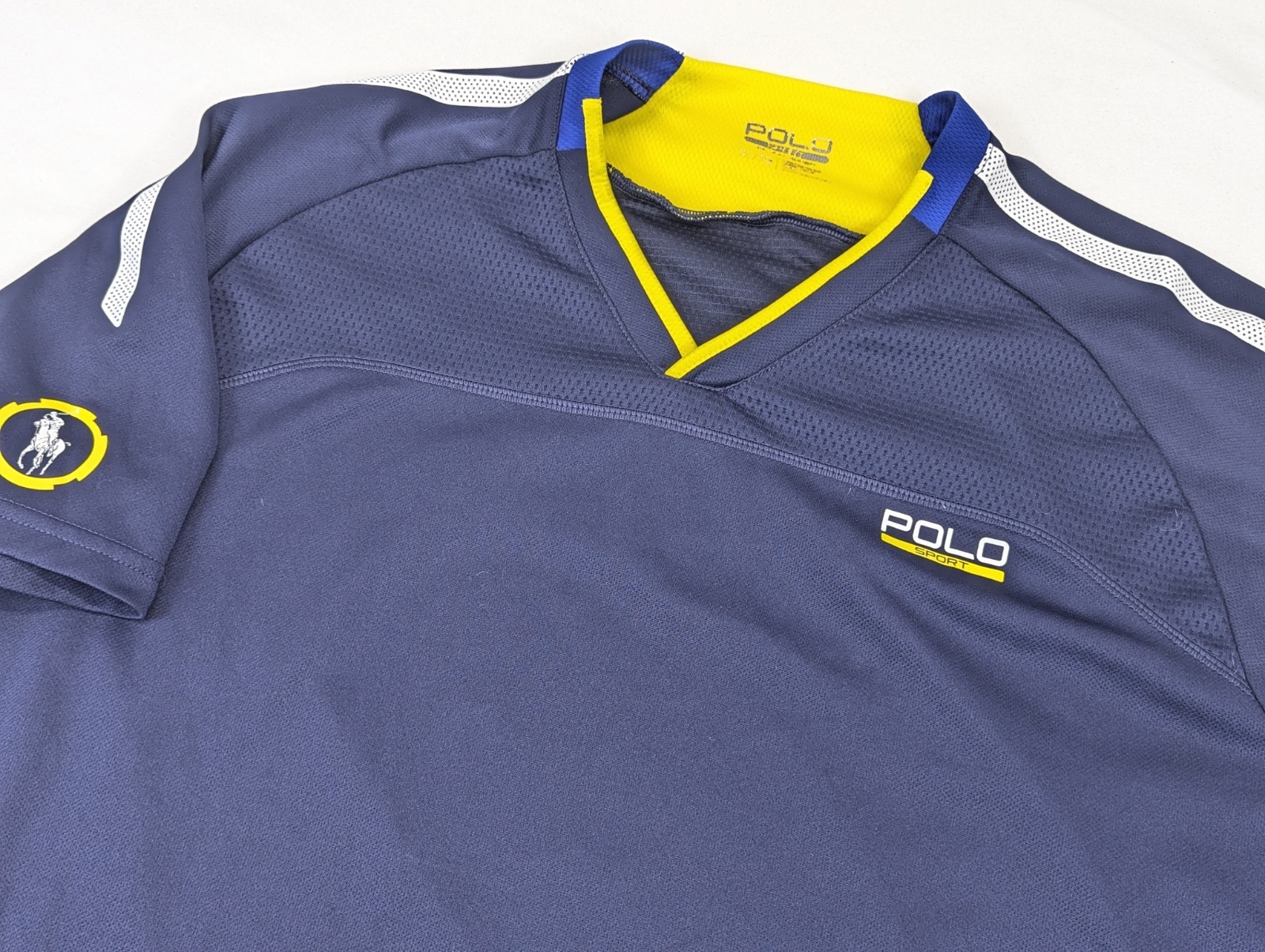 Polo Sport Ralph Lauren Mens XL Shirt Performance Blue Yellow Thermovent gallery