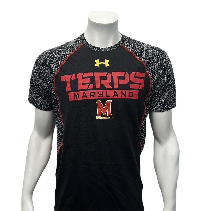 Under Armour Heatgear Loose Black Red Yellow Maryland Terrapins Terps Shirt MD gallery