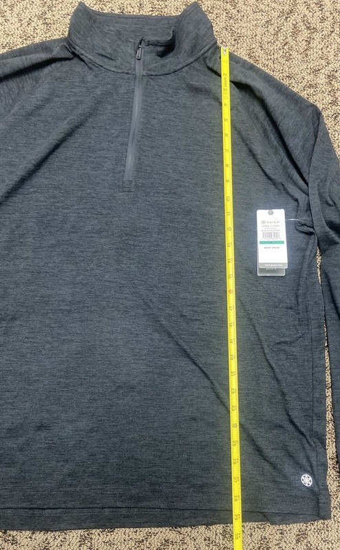 Men’s GAIAM Intent 1/4 Zip Sweatshirt Black Heather Fitness Size XL Slim Fit gallery