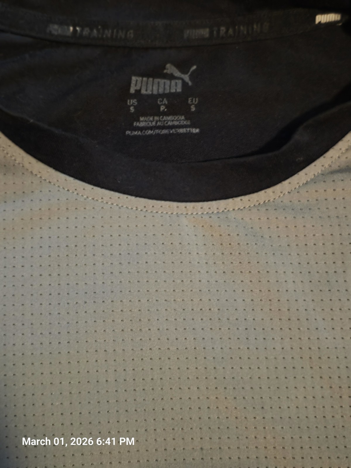 PUMA Men’s Athletic Performance T-Shirt – Black/Gray Colorblock gallery