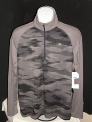 NWT ROAD RUNNER SPORTS GRAY/BLACK POLY/SPANDEX LT.WGT 1/2 ZIP PULLOVER JACKET M