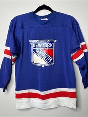 New York Rangers Vintage Hockey Jersey – Royal Blue with Red & White Medium