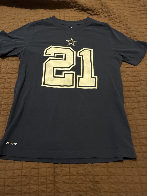 Youth Teen Ezekiel Elliot # 21 Crew Neck T Shirt XL Tagless Dallas Cowboy DRIFIT gallery