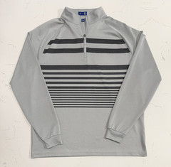 Stitch Golf Quarter Zip Pullover Men’s XL Gray Black Stripe Performance