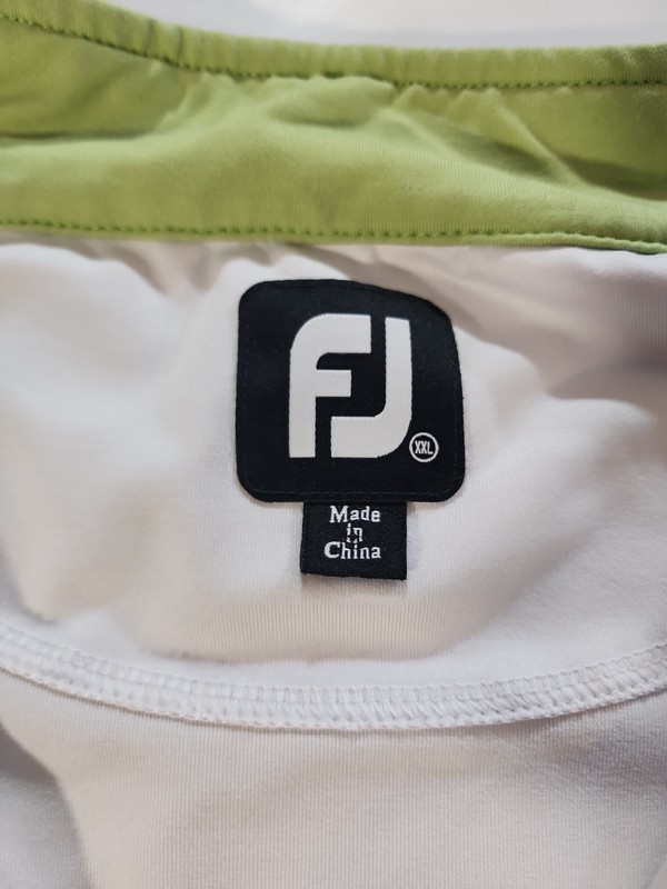 FootJoy Mens XXL Quarter Zip Performance Golf Mid Layer Pullover White Navy Blue gallery