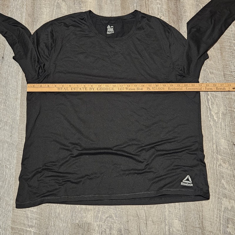 Reebok Men''s Black Long Sleeve Compression Shirt Size 2XL Poly Blend Spandex gallery