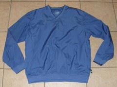 IZOD Blue Mens Sz Large Pullover Athletic Jacket-Like Shirt Side Zipped Pockets