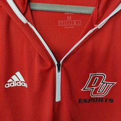 Adidas Pullover Jacket Mens Medium Red 1/4 Zip Long Sleeve Pullover Esports