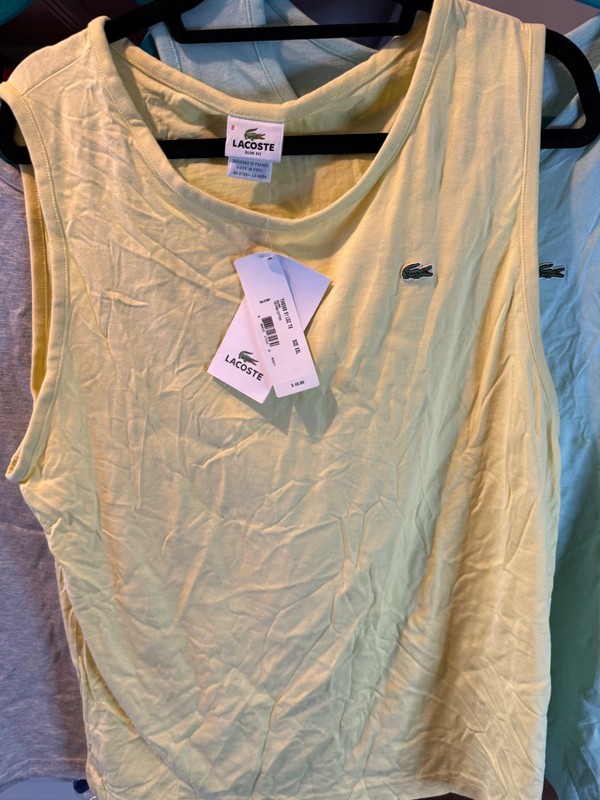 Lacoste Shirt Mens Mint Slim Fit Tank Top Croc Logo LOT 0F 3 SZ XXL NWT gallery