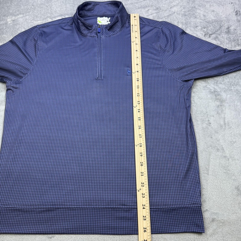 TailorByrd Pullover Mens Large Blue Houndstooth Quarter Zip Golf Shirt Top gallery
