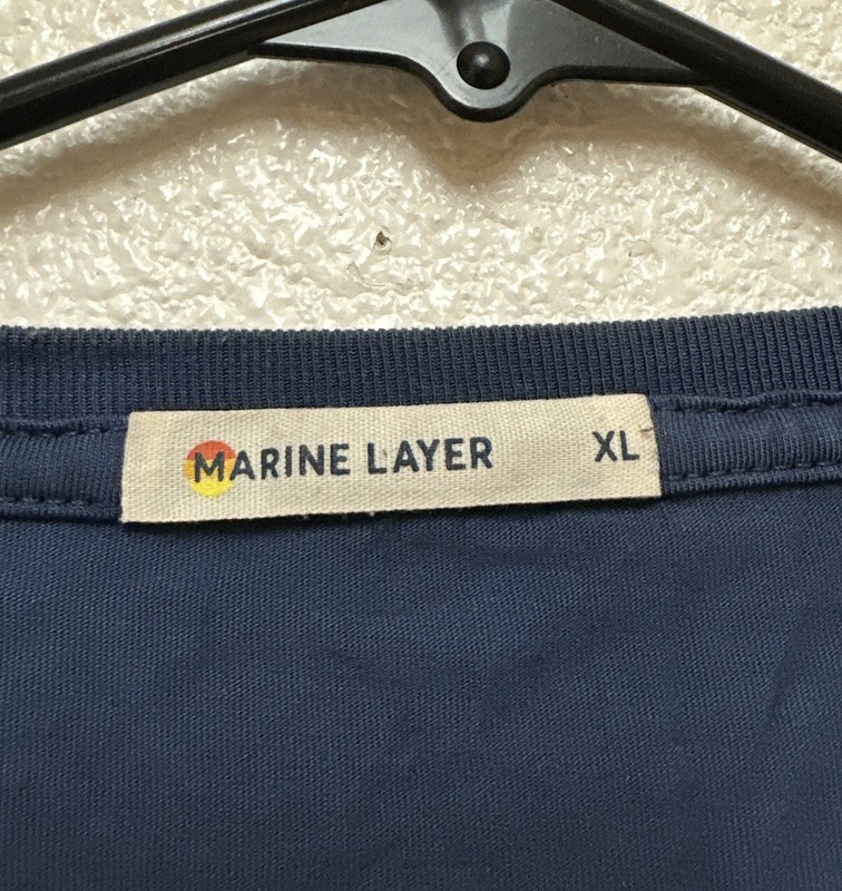 Marine Layer Men’s "SUPERMAN”blue Long Sleeve Shirt Sz XL gallery