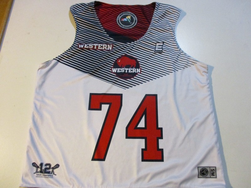 NEW YORK STATE REGIONAL LACROSSE CHAMPIONSHIPS WESTERN #74 2-SIDED JERSEY S/M gallery